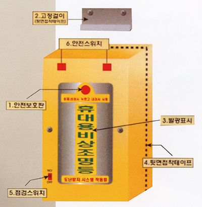 휴대용 비상조명등 도난방지 시스템